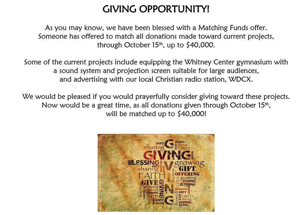 2024 Matching Fund Giving Opportunity